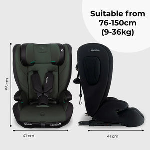 My Babiie MBCS75 Toddler to Booster R129 Car Seat with ISOFIX - Green