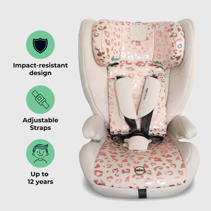 My Babiie MBCS75 Toddler to Booster R129 Car Seat with ISOFIX - Pink Leopard