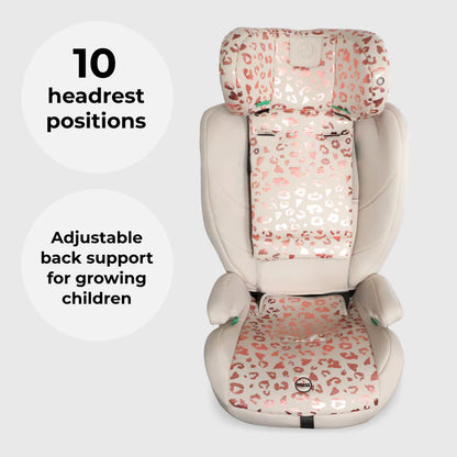 My Babiie MBCS75 Toddler to Booster R129 Car Seat with ISOFIX - Pink Leopard