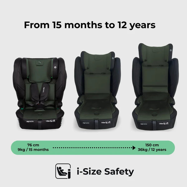 My Babiie MBCS80 Foldable i-Size Isofix Toddler Booster Seat - Green