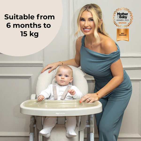 My Babiie MBHC8 Premium Highchair in Oatmeal Herringbone