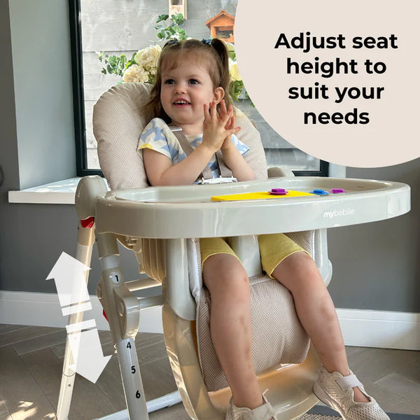 My Babiie MBHC8 Premium Highchair in Oatmeal Herringbone