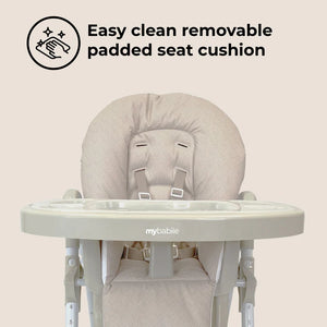 My Babiie MBHC8 Premium Highchair in Oatmeal Herringbone