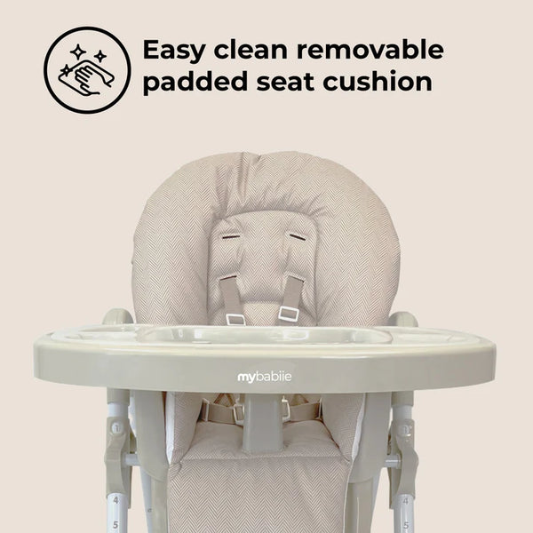 My Babiie MBHC8 Premium Highchair in Oatmeal Herringbone