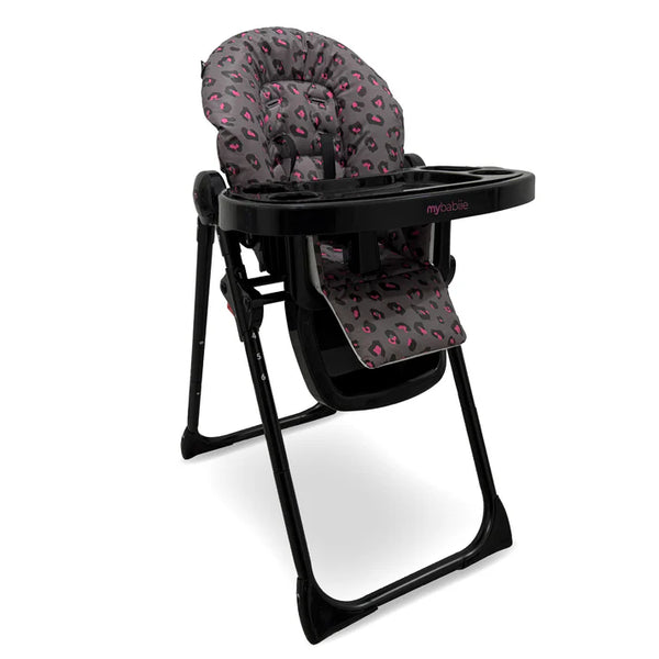 My Babiie MBHC8 Premium Highchair in Hot Pink Leopard