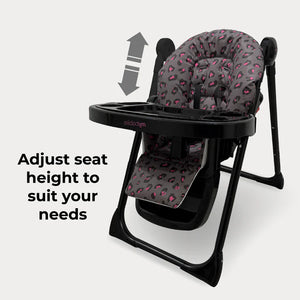 My Babiie MBHC8 Premium Highchair in Hot Pink Leopard