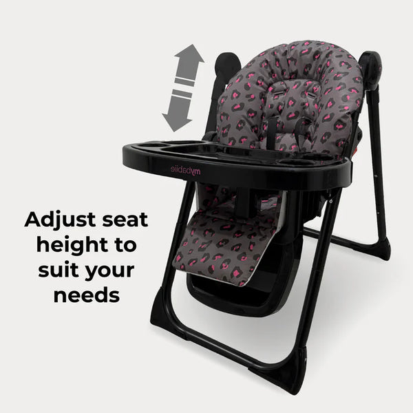 My Babiie MBHC8 Premium Highchair in Hot Pink Leopard