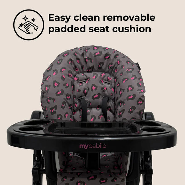 My Babiie MBHC8 Premium Highchair in Hot Pink Leopard