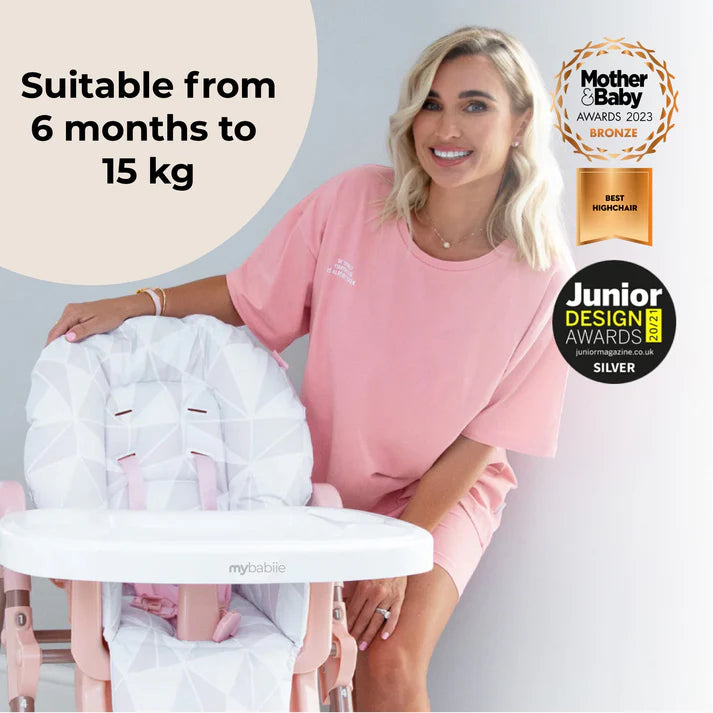 My Babiie MBHC8 Premium Highchair in Rose Gold