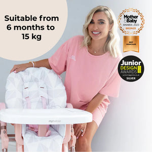 My Babiie MBHC8 Premium Highchair in Rose Gold