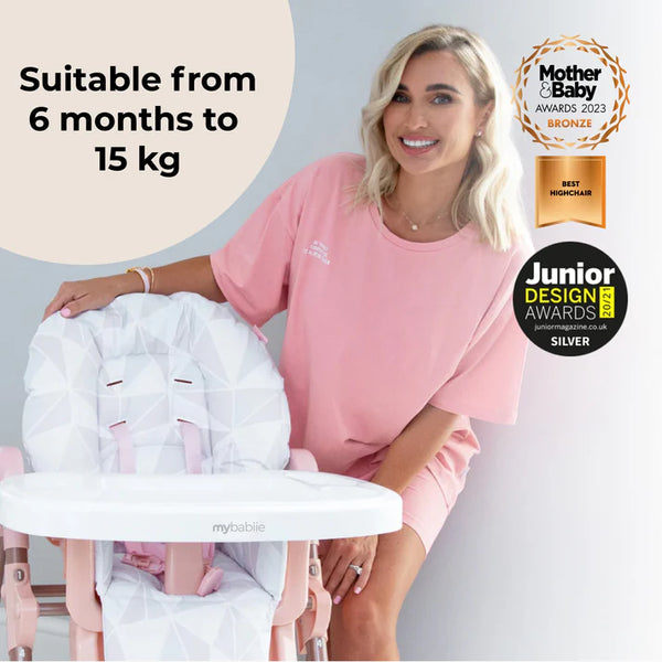My Babiie MBHC8 Premium Highchair in Rose Gold