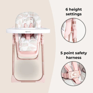 My Babiie MBHC8 Premium Highchair in Rose Gold