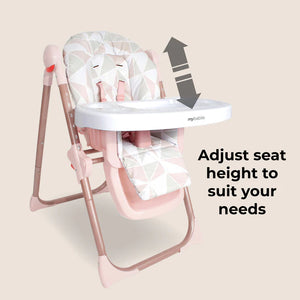 My Babiie MBHC8 Premium Highchair in Rose Gold