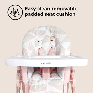 My Babiie MBHC8 Premium Highchair in Rose Gold
