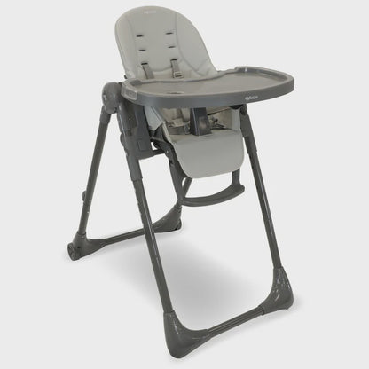 My Babiie MBHC9 Luxe highchair in grey with padded seat and tray for comfortable baby feeding