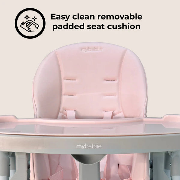 My Babiie MBHC9 Luxe Highchair in Pink & Grey