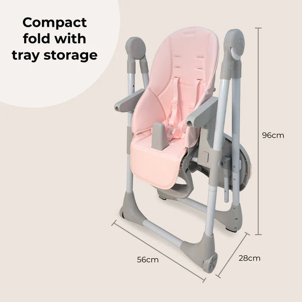 My Babiie MBHC9 Luxe Highchair in Pink & Grey