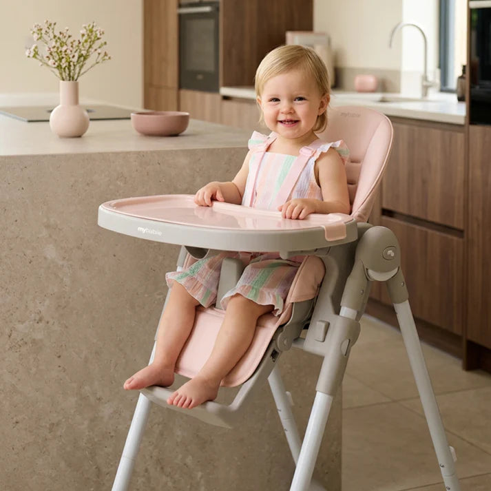 My Babiie MBHC9 Luxe Highchair in Pink & Grey