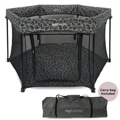 My Babiie Baby Play Pen – Grey Leopard