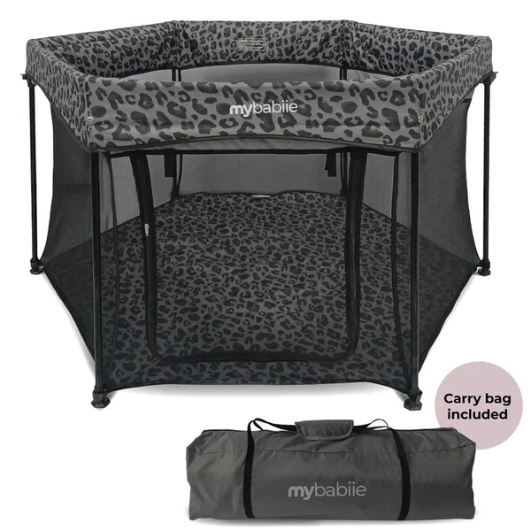 My Babiie Baby Play Pen – Grey Leopard