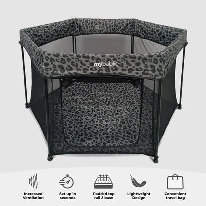 My Babiie Baby Play Pen – Grey Leopard