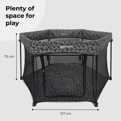 My Babiie Baby Play Pen – Grey Leopard