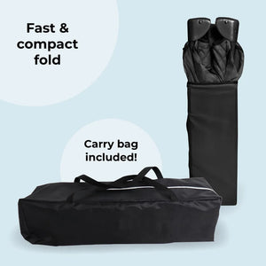 My Babiie MBTC1 Travel Cot - Black Quilted