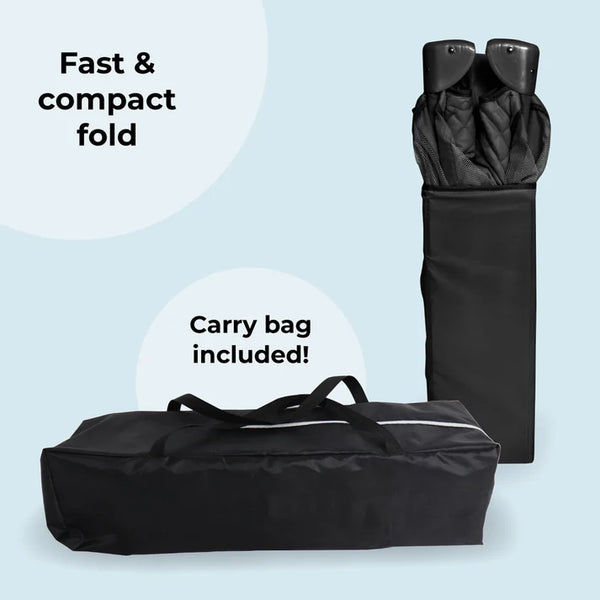 My Babiie MBTC1 Travel Cot - Black Quilted