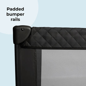 My Babiie MBTC1 Travel Cot - Black Quilted