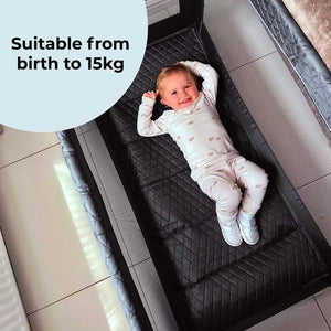 My Babiie MBTC1 Travel Cot - Black Quilted