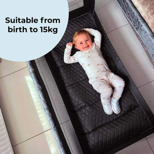 My Babiie MBTC1 Travel Cot - Black Quilted