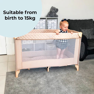 My Babiie MBTC1 Travel Cot - Blush Pink
