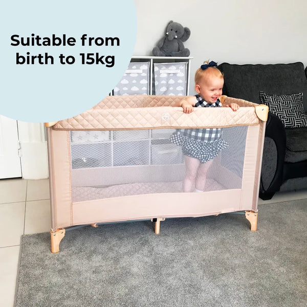 My Babiie MBTC1 Travel Cot - Blush Pink
