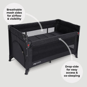 My Babiie MBTC4 Luxe 4-in-1 Travel Cot - Black