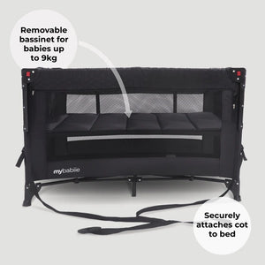 My Babiie MBTC4 Luxe 4-in-1 Travel Cot - Black