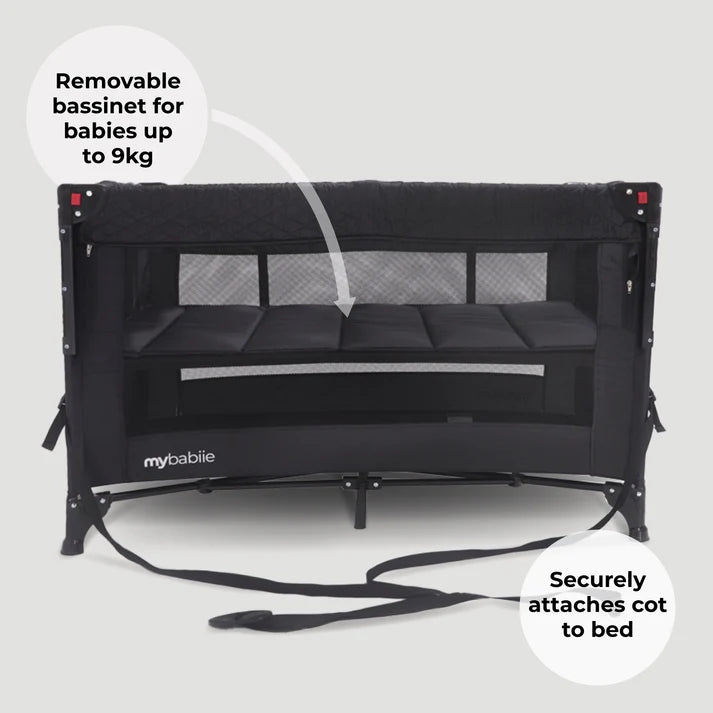 My Babiie MBTC4 Luxe 4-in-1 Travel Cot - Black