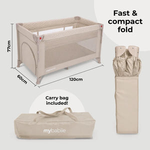 My Babiie MBTC4 Luxe 4-in-1 Travel Cot - Ivory