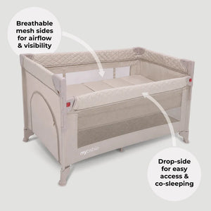 My Babiie MBTC4 Luxe 4-in-1 Travel Cot - Ivory