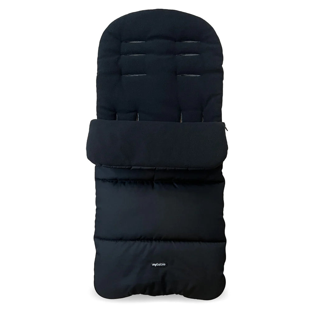 My babiie universal footmuff black quilted baby stroller footmuff with soft padded design and subtle stitching details