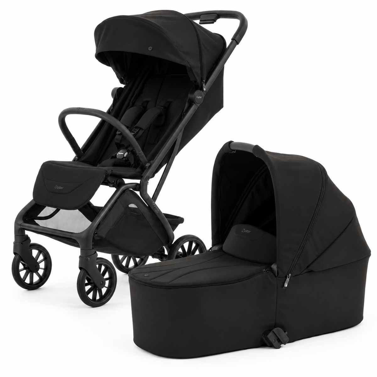 BabyStyle Oyster F-Lite Stroller & Carrycot Bundle – Liquorice