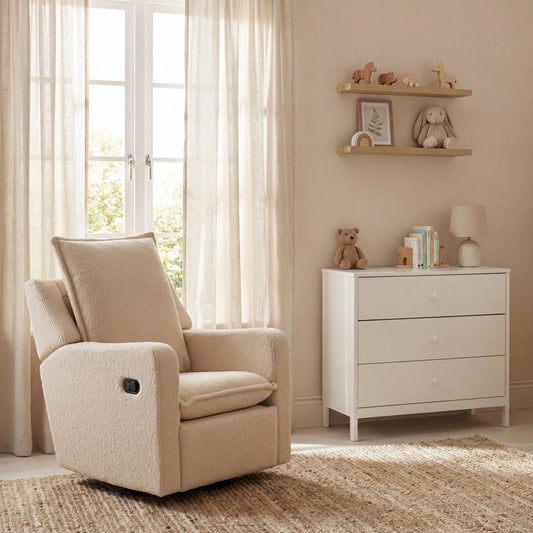 Bebe & Beyond Nestler Recliner Nursing Chair – Oatmeal Teddy