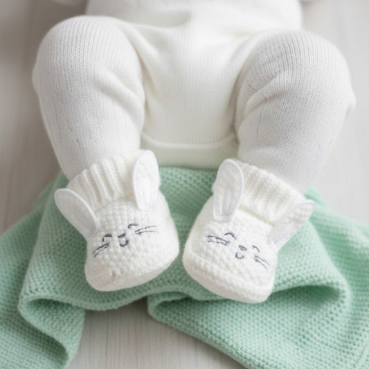 Unisex Newborn "Bunny" Knit Booties