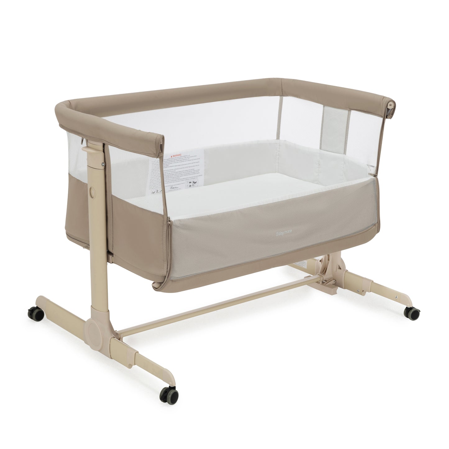 Babymore Neera Bedside Crib – Khaki
