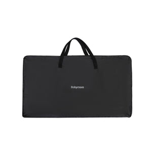 Babymore neera bedside crib black carry bag with sturdy handles and minimalist design for easy transport