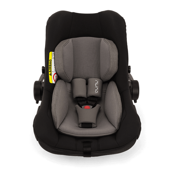 Gray and black nuna pipa next infant carrier with sleek modern design for safe and stylish baby car travel