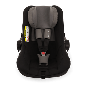 Black and gray nuna pipa next infant carrier with sleek modern design for safe newborn travel in caviar color