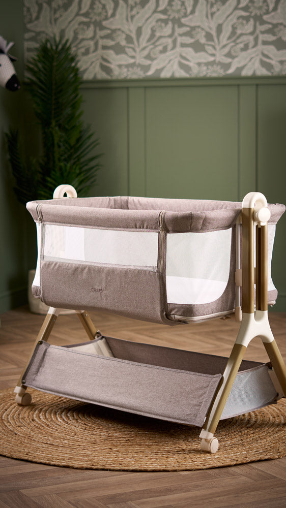 OBaby Cloud Bedside Crib – Nutmeg