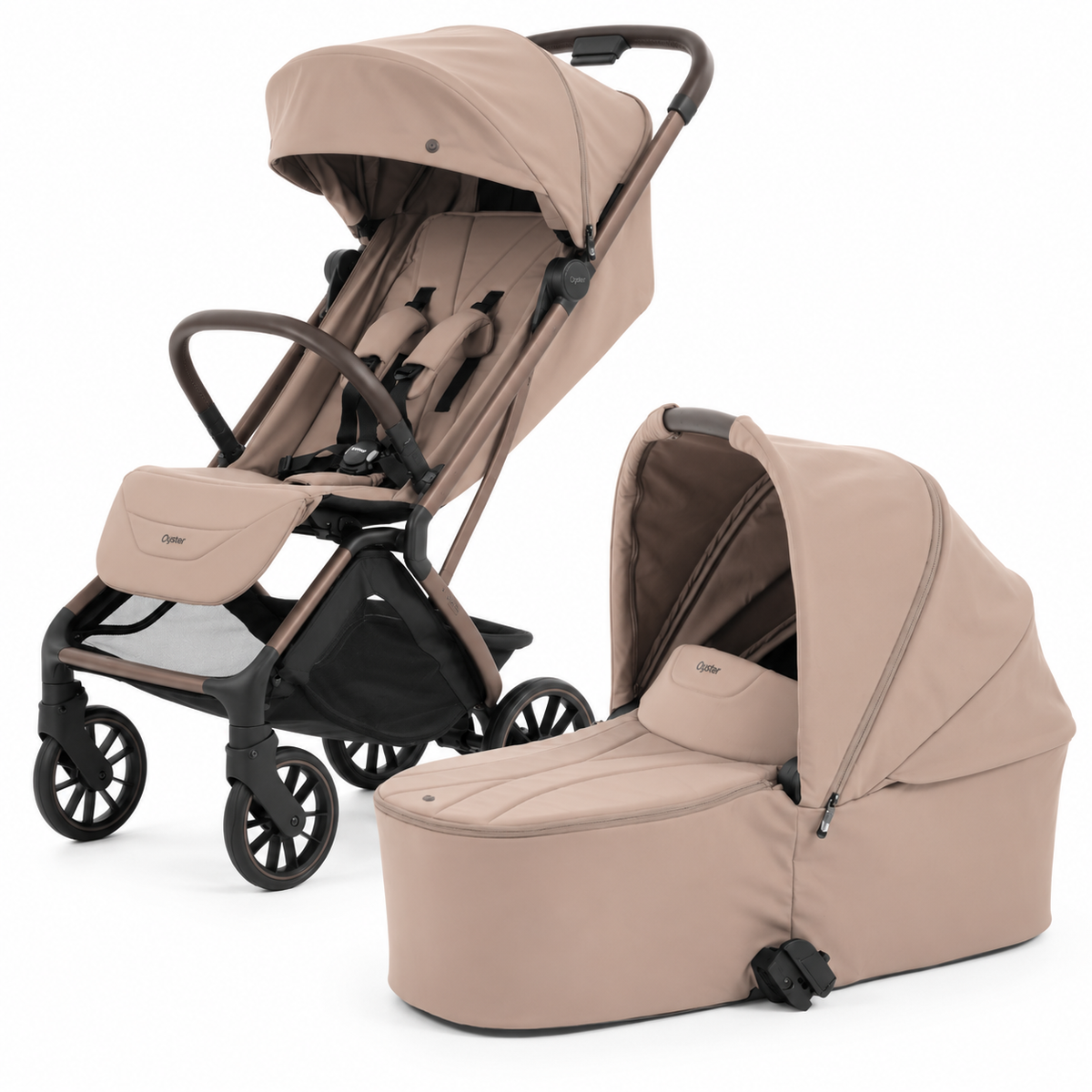 BabyStyle Oyster F-Lite Stroller & Carrycot Bundle - Taupe