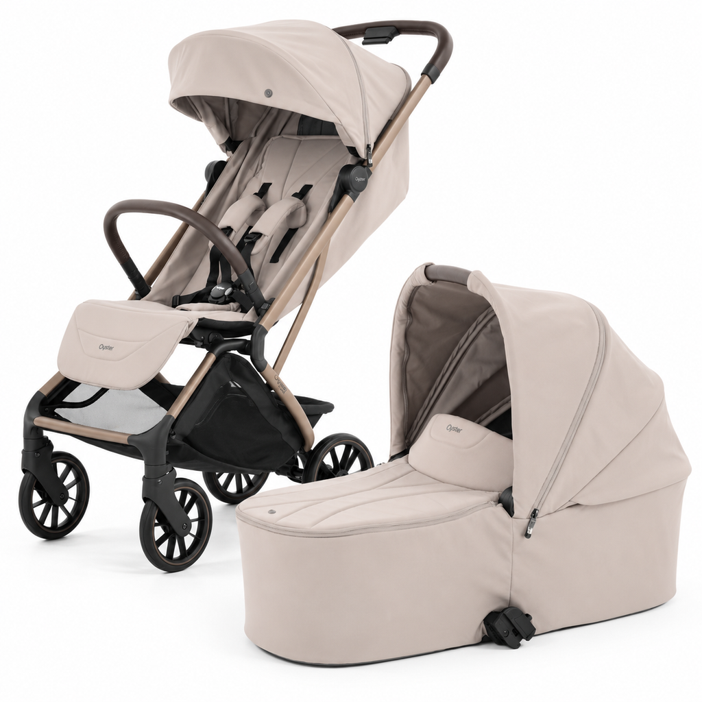 BabyStyle Oyster F-Lite Stroller & Carrycot Bundle –Putty