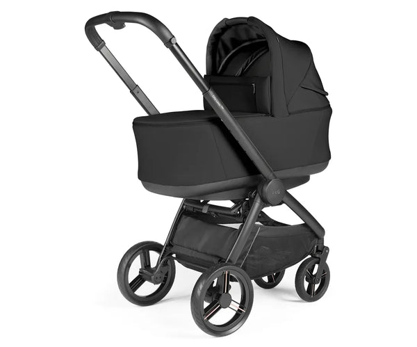 Peg perego city loop pro stroller bassinet bundle true black with sleek metal frame and soft fabric carriage